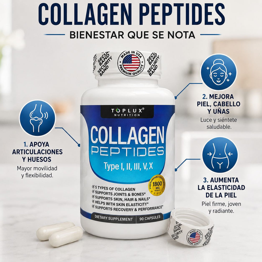 PÉPTIDOS DE COLÁGENO: Mejora la firmeza y elasticidad de la piel.